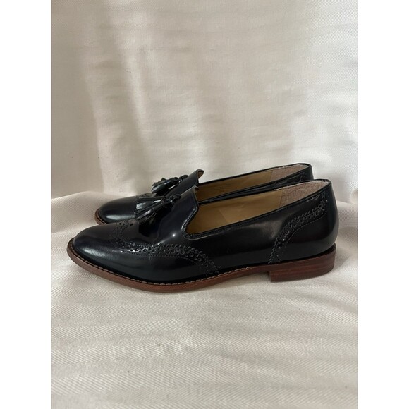 Talbots Navy Blue Leighton Tassel Wingtip Dress Loafer, Women 7m‎ All Leather - Picture 2 of 9